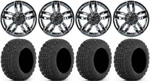 Madjax velocity chrome golf wheels 14&#034; 23x10-14 xt trail tires yamaha