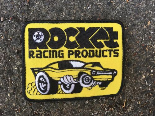 Rocket racing product embroidered sew on patch 4&#034; x 3&#034; gasser hot rat rod scta