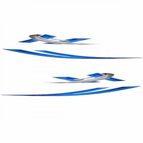 Larson boats 139056-06 senza 2009 blue silver 12&#039; marine hull decals (set of 4)