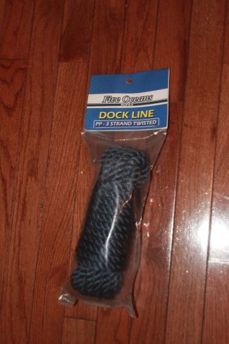 Five oceans rope dock line pp-3 strand twisted 1/2&#034;x 25&#039; blue