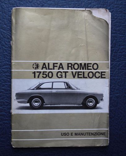 Alfa romeo 1750 gt veloce user manual