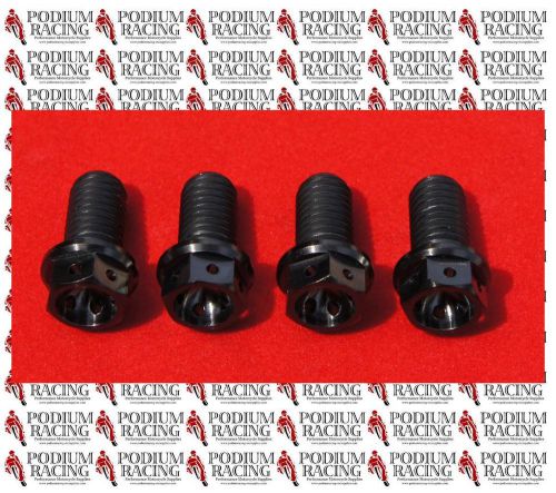Ducati black titanium rear brake disk mount bolts safety wired 1198