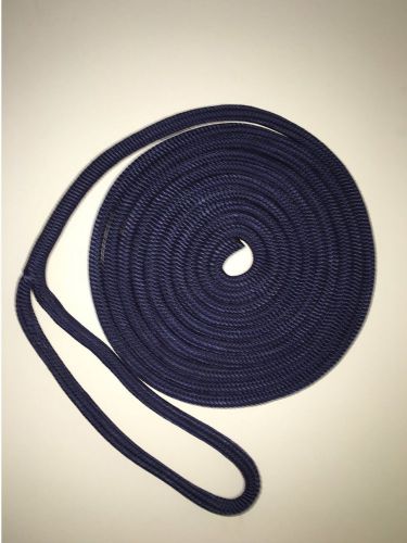(4) 1/2&#034; x 25&#039; navy dock line double braid nylon rope made in the usa
