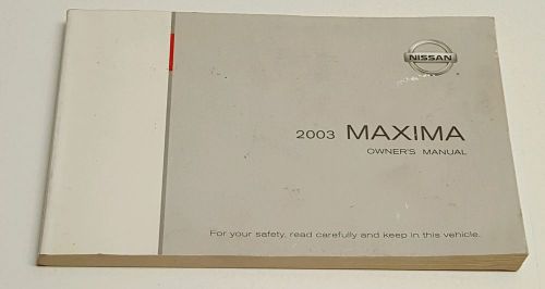 2003 nissan maxima owners manual user guide v6 3.5l gle gxe se automatic manual
