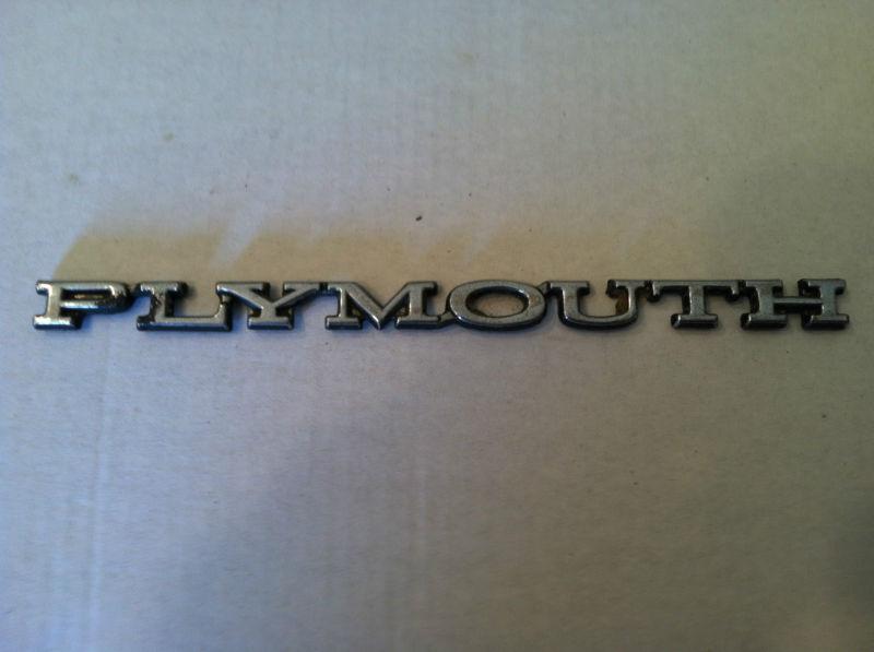 Mopar plymouth badge nameplate used stick on