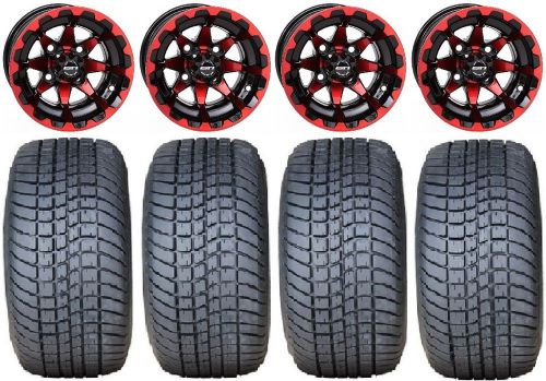 Sti hd6 red/black golf wheels 12&#034; pro rider 215x50-12 tires yamaha