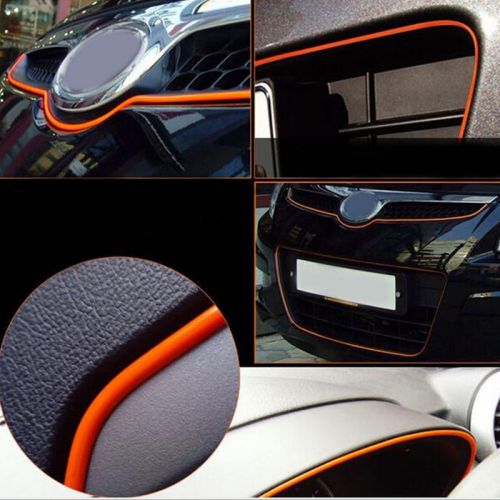 5m auto accessories car universal interior decorative orange strip chrome shiny