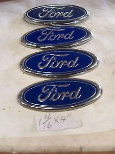 Ford blue oval script ornament emblem    ( 1 11/16 x 4&#034; )