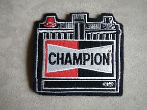 Champoin embroidered patch car truck spark plugs car parts vest jacket gear nos