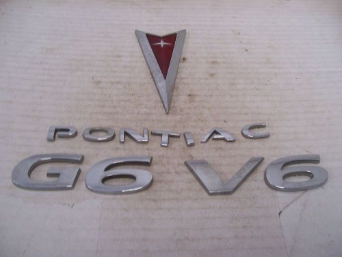 Pontiac g6 v6 trunk chrome letter red arrow ornament emblem
