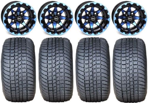 Sti hd6 blue/black golf wheels 12&#034; lo pro 225x35-12 tires yamaha