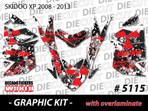 Ski-doo xp mxz snowmobile sled wrap graphics sticker decal kit 2008-2013 5115