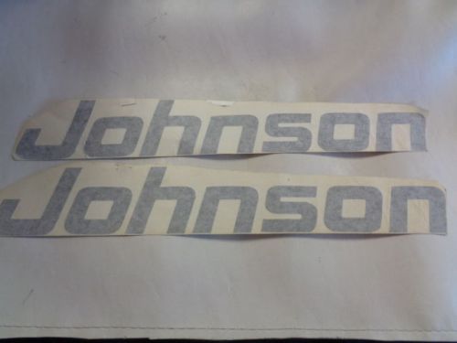 Johnson decal pair ( 2 ) gray 14&#034; x 2 1/4&#034; marine boat