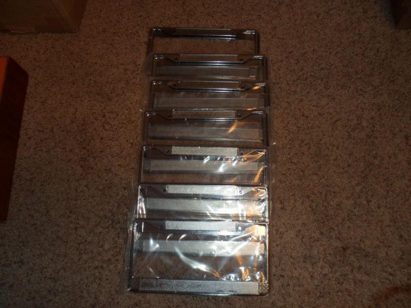 7 pair blank license plate frames plus engraved frames inventory & shipping supp