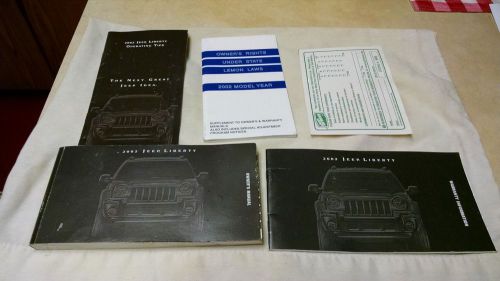 Oem 2002 jeep liberty owner&#039;s manual case book operator instruction no case