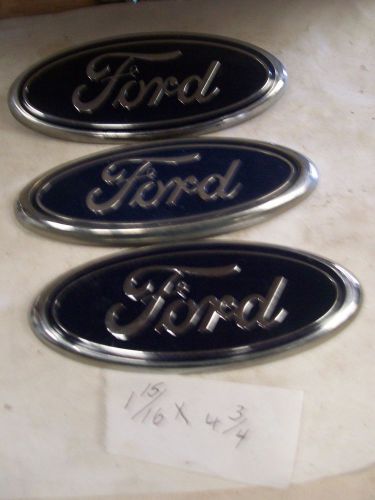 Ford dark blue oval script ornament emblem    ( 1 15/16 x 4 3/4&#034; )