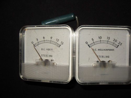 Sterling dc volt meter &amp; milliamperes boat panel marine gauges