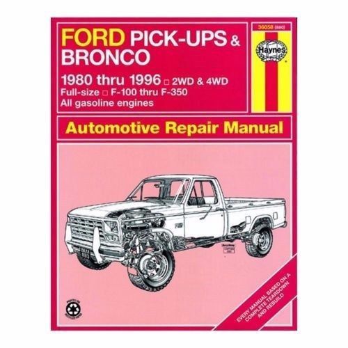 Haynes 36058 ford pickups and bronco 1980-1996 (880) excellent