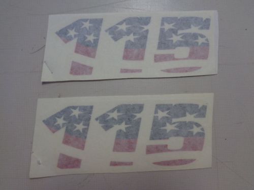 Evinrude 115 pair (2) decal red / white and blue 5 7/8&#034; x 2 1/2&#034; marine boat