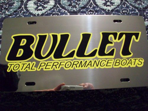 Bullet boat license plate