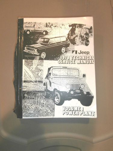 1978 amc jeep factory service manual! cherokee, wagoneer, cj, j series!