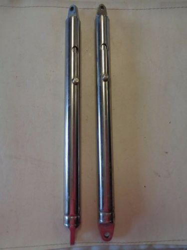 Bimini adjustable stanchion support pole pair (2) stainless steel 16 3/8&#034; boat
