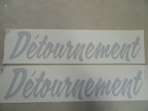 Detournement silver decal pair (2) 20&#034; x 4-1/2&#034; marine boat