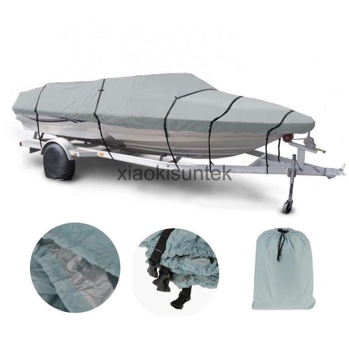Waterproof heavy duty boat cover 14&#039;-16&#039; fish-ski boat speedboat light blue