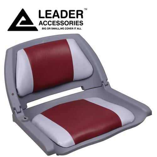 New gray/red molded fold-down marine fishing one boat seat