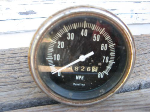 1960s teleflex boat speedometer 80mph -lighted- vintage