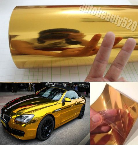 50ft x 5ft glossy gold mirror chrome vinyl for whole car wrap sticker decal