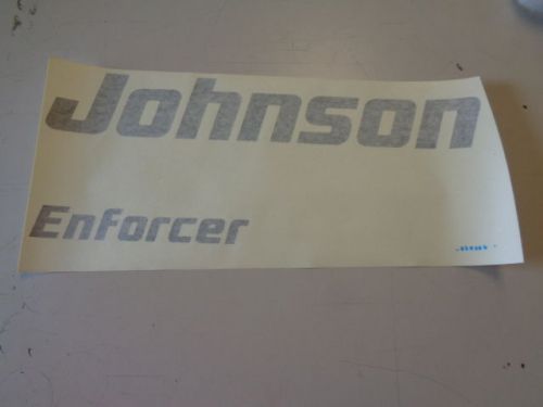 Johnson enforcer 350395 single decal black 20 1/2&#034; x 8 1/8&#034; marine boat