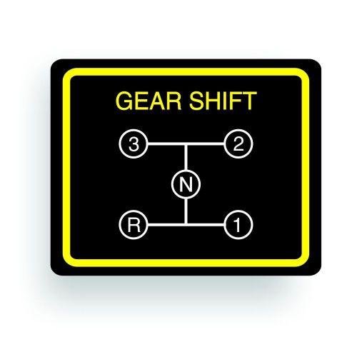 Transmission shift pattern decal fits wheel horse 3 speed tractor ar045