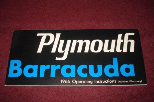 1966 plymouth barracuda owner&#039;s manual / owner&#039;s guide / n.o.s. rare original!!