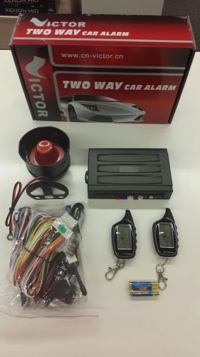 Lcd two way car alarm with remote engine start ,2 remote controls