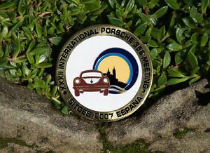 Very nice enamel automobile car badge # meeting porsche 356 sitges espana 2007