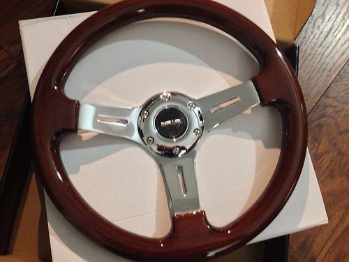 Nrg nrg st-015-1ch chrome 330mm sport steering wheel classic woodgrain