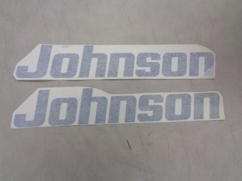 Johnson decal pair ( 2 ) green 16 1/4&#034; x 2 3/4&#034; marine boat