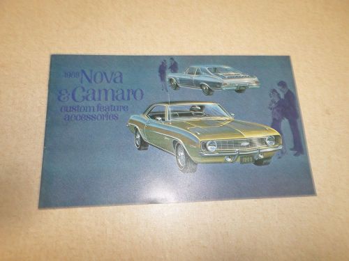 1969 chevrolet camaro/nova custom feature accessories brochure booklet