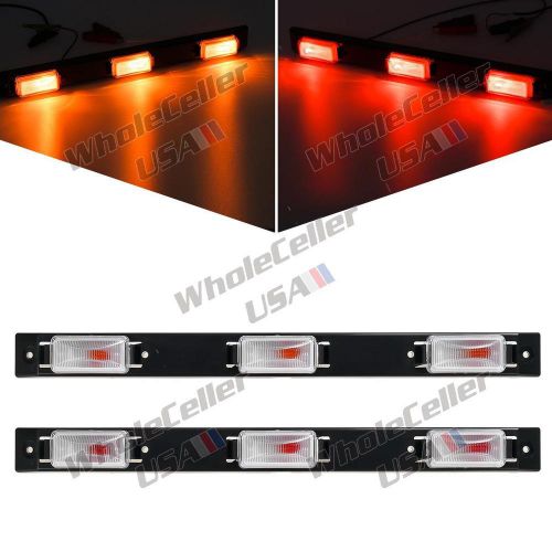 Amber red 2.5&#034;light combination clearance id bar marker sealed rear tailgate bar