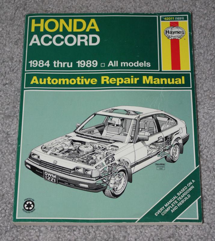 Honda accord haynes repair manual 1984 - 1989 