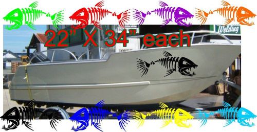 Bone fish decals for boats or auto, (1 set of 2) 22&#034; tall x 34&#034; long .