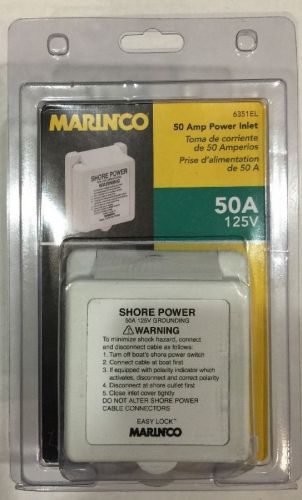 Marinco 50 amp 125 volt standard power inlet 6351el-b