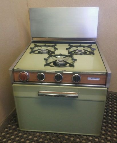 Vintage magic chef stove over mint green rv camper boat 3 burner lp gas propane