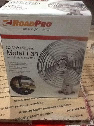 New road pro rp-1179 12v 2-speed metal fan with swivel ball base
