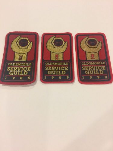 Three patches 1988-1989-1990 oldsmobile service guild mechanics patches new