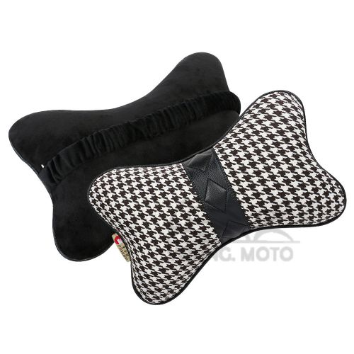 2pcs a pair car pillow headrest cushion doge bones shape summer cool linen neck