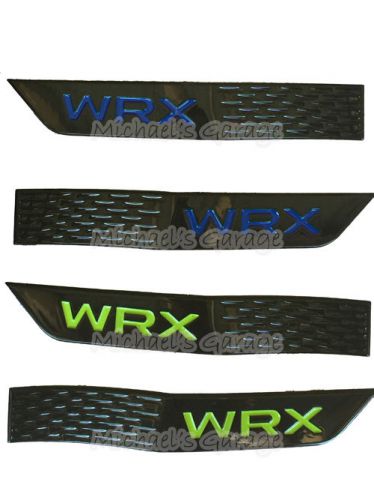 Pair 15-17 subaru wrx side right left molding fender badge emblem blue green