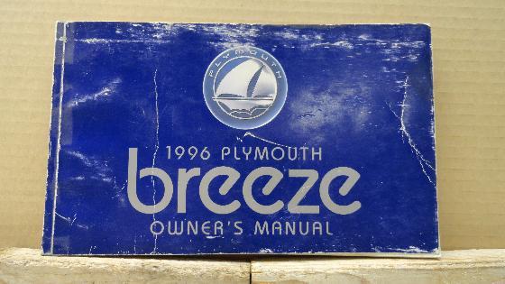 Original factory 1996 plymouth breeze owner's manual # 81-026-9630