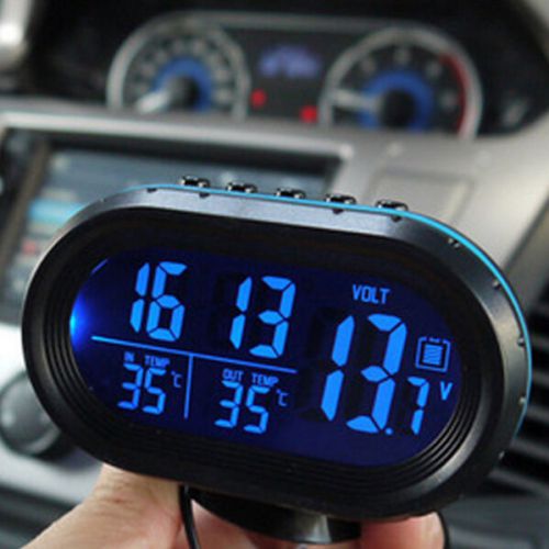 12v lcd digital car clock thermometers voltage alarm clock car electronic clock
